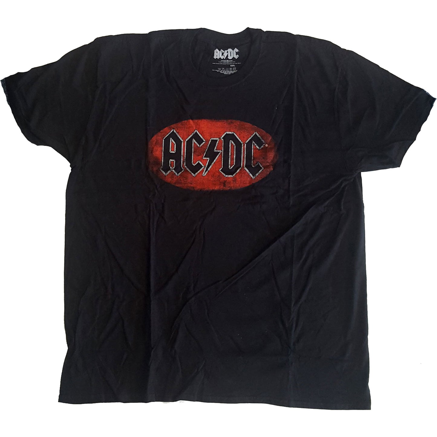 AC/DC UNISEX T-SHIRT: OVAL LOGO VINTAGE
