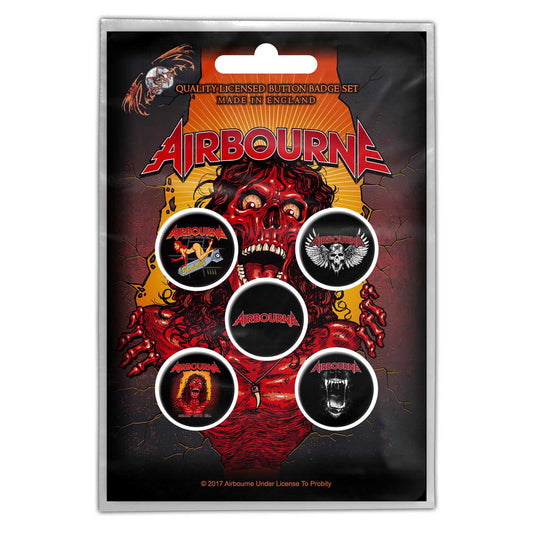 AIRBOURNE BUTTON BADGE PACK: BREAKIN' OUTTA HELL