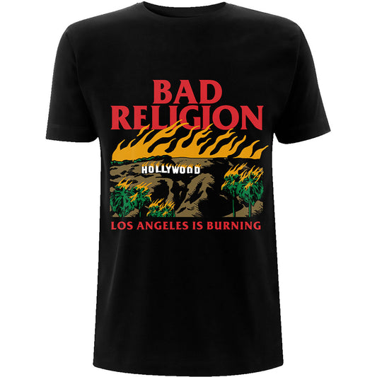 BAD RELIGION UNISEX T-SHIRT: BURNING BLACK