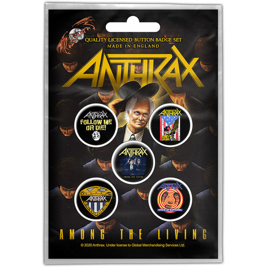 ANTHRAX BUTTON BADGE PACK: AMONG THE LIVING