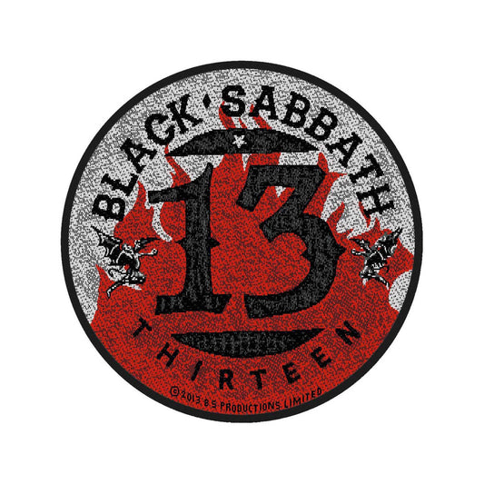 BLACK SABBATH STANDARD PATCH: 13 FLAMES CIRCULAR