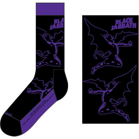 BLACK SABBATH UNISEX ANKLE SOCKS: LOGO & DEMON (UK SIZE 7 - 11)