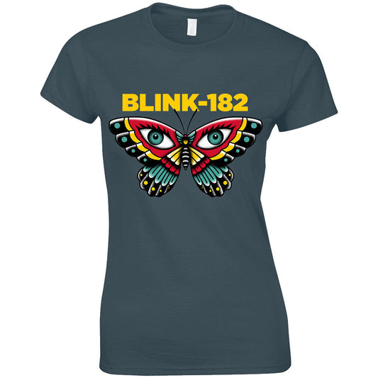 Blink 182 LADIES T-SHIRT: BUTTERFLY