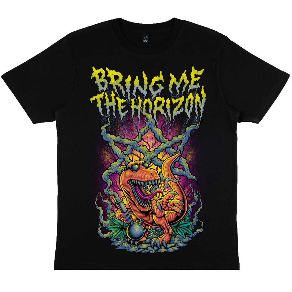 BRING ME THE HORIZON UNISEX T-SHIRT: SMOKING DINOSAUR