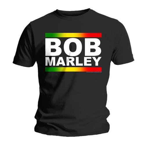 BOB MARLEY UNISEX T-SHIRT: RASTA BAND BLOCK