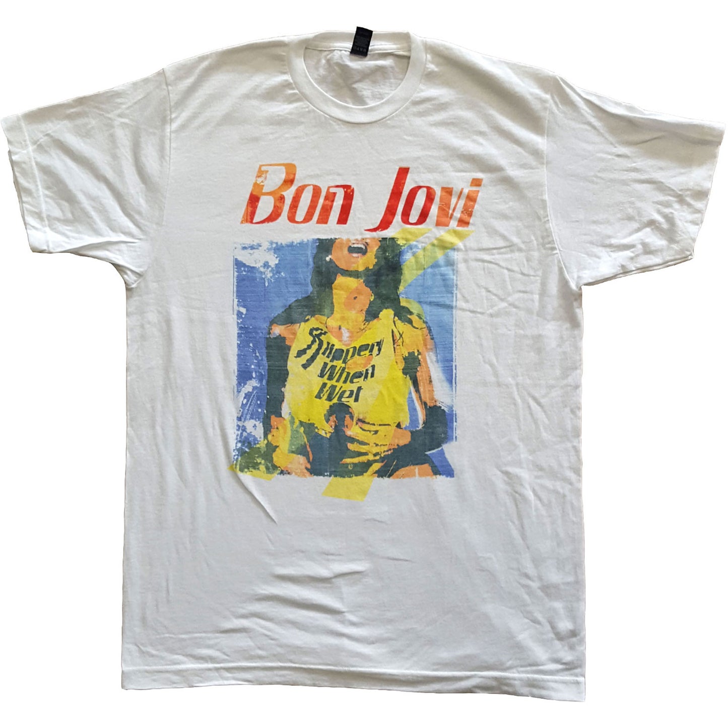 BON JOVI UNISEX T-SHIRT: SLIPPERY WHEN WET ORIGINAL COVER