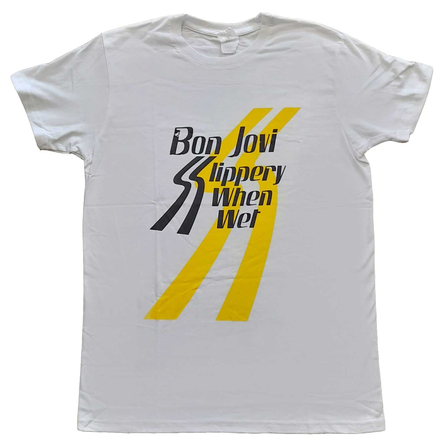 BON JOVI UNISEX T-SHIRT: SLIPPERY WHEN WET