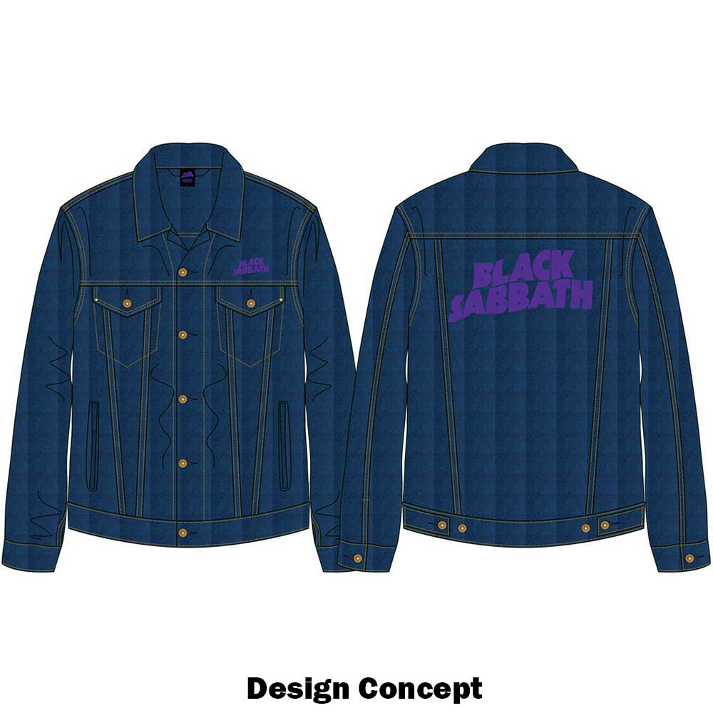 BLACK SABBATH UNISEX DENIM JACKET: WAVY LOGO