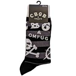 CBGB UNISEX ANKLE SOCKS: LOGOS STRIPED (UK SIZE 7 - 11)
