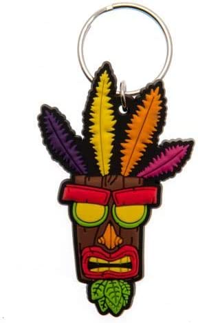 Crash Bandicoot (Aku Aku)  Rubber Keychain