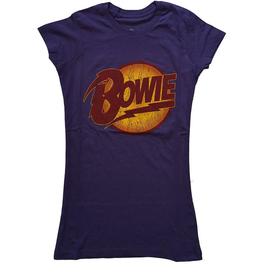 DAVID BOWIE LADIES T-SHIRT: VINTAGE DIAMOND DOGS LOGO