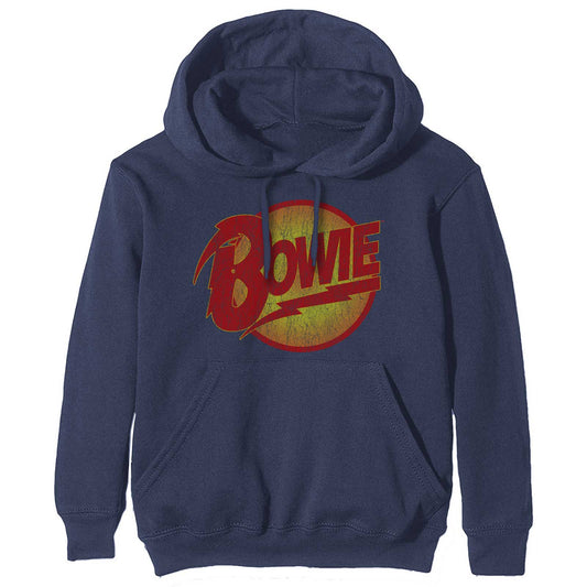 DAVID BOWIE UNISEX PULLOVER HOODIE: VINTAGE DIAMOND DOGS LOGO
