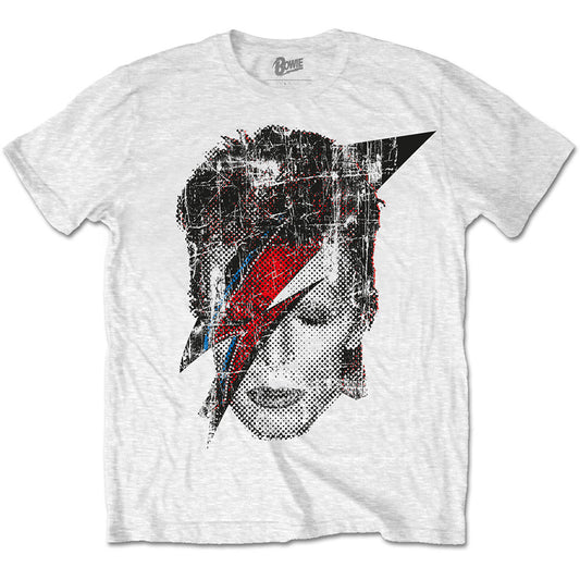 DAVID BOWIE UNISEX T-SHIRT: HALFTONE FLASH FACE