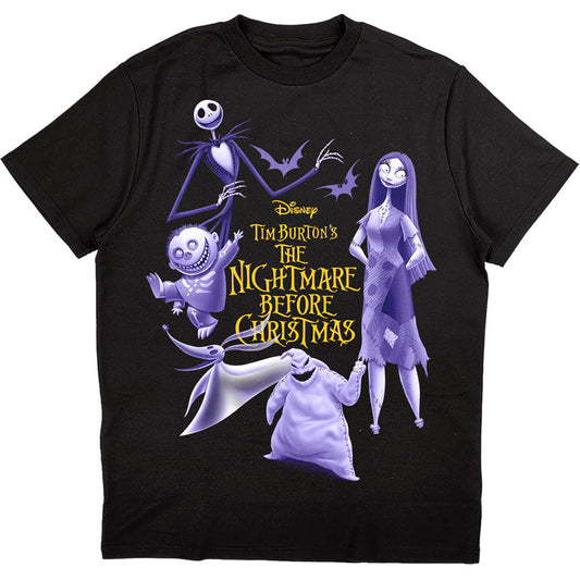 DISNEY UNISEX T-SHIRT: THE NIGHTMARE BEFORE CHRISTMAS PURPLE CHARACTERS