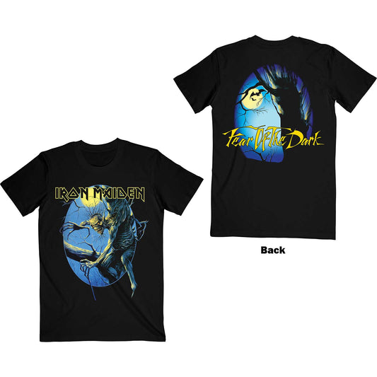 IRON MAIDEN UNISEX T-SHIRT: FEAR OF THE DARK OVAL EDDIE MOON