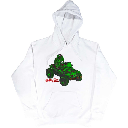 GORILLAZ UNISEX PULLOVER HOODIE: GREEN JEEP