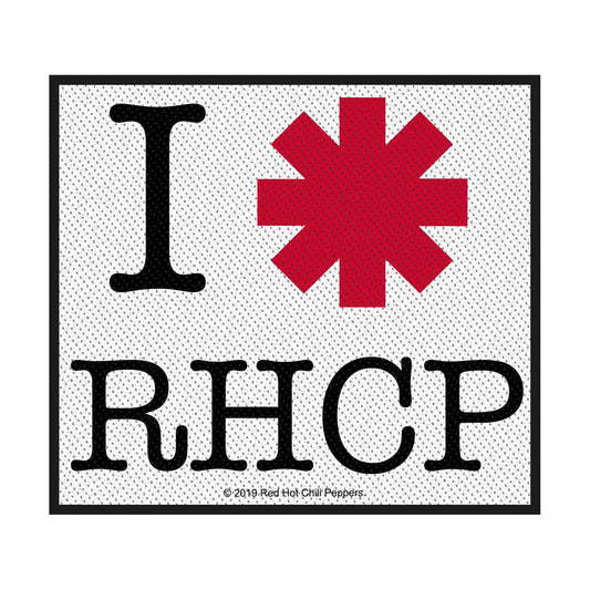 RED HOT CHILI PEPPERS STANDARD PATCH: I LOVE RHCP