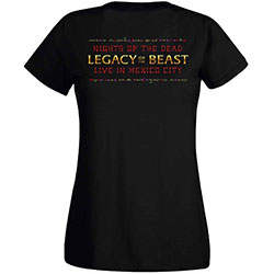 IRON MAIDEN LADIES T-SHIRT: LEGACY OF THE BEAST LIVE ALBUM SKULLS