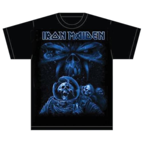 IRON MAIDEN UNISEX T-SHIRT: FINAL FRONTIER BLUE ALBUM SPACEMAN