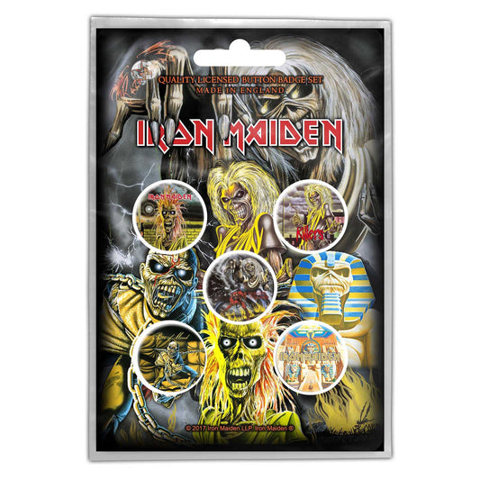 IRON MAIDEN BUTTON BADGE PACK: EARLY ALBUMS