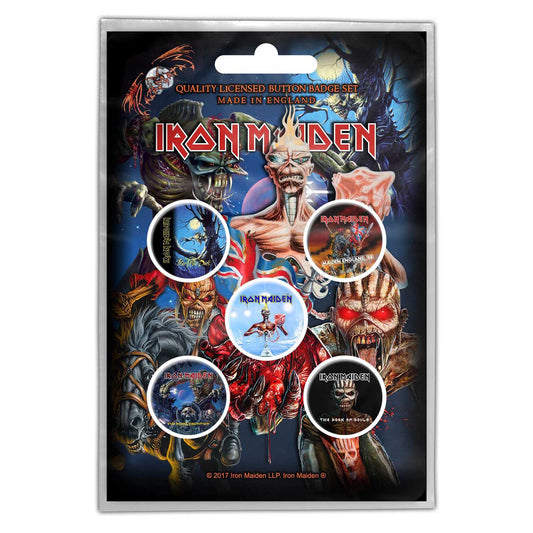 IRON MAIDEN BUTTON BADGE PACK: LATER ALBUMS