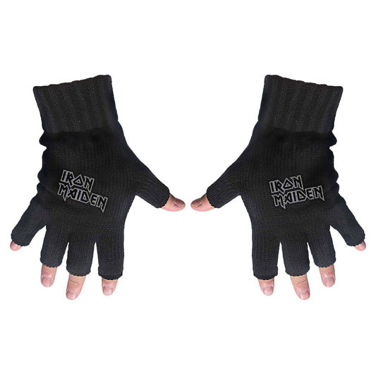 IRON MAIDEN UNISEX FINGERLESS GLOVES: LOGO