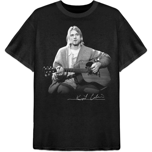 KURT COBAIN UNISEX T-SHIRT: GUITAR LIVE PHOTO