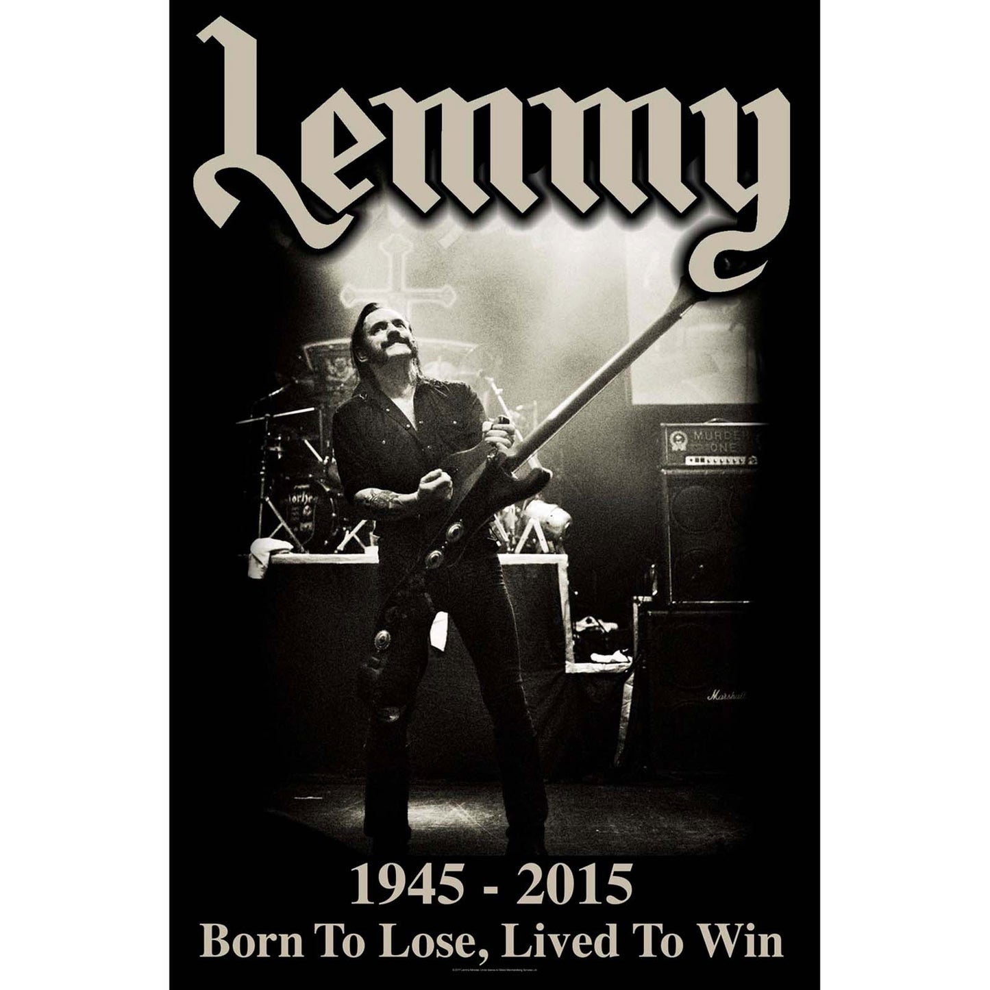 LEMMY TEXTILE POSTER: LIVED TO WIN