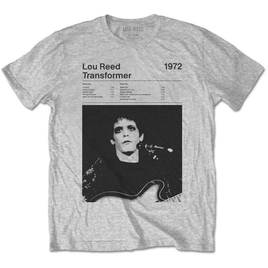 LOU REED UNISEX T-SHIRT: TRANSFORMER TRACK LIST