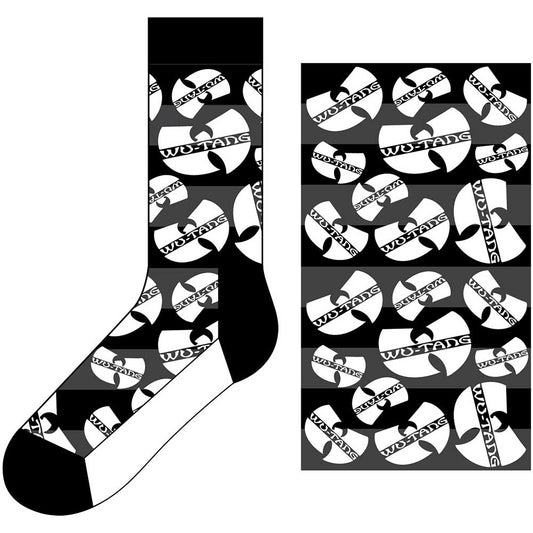 WU-TANG CLAN UNISEX ANKLE SOCKS: LOGOS MONOCHROME (UK SIZE 7 - 11)