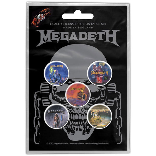 MEGADETH BUTTON BADGE PACK: VIC RATTLEHEAD