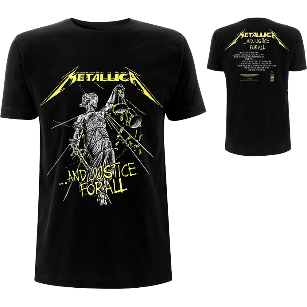 METALLICA UNISEX T-SHIRT: AND JUSTICE FOR ALL TRACKS