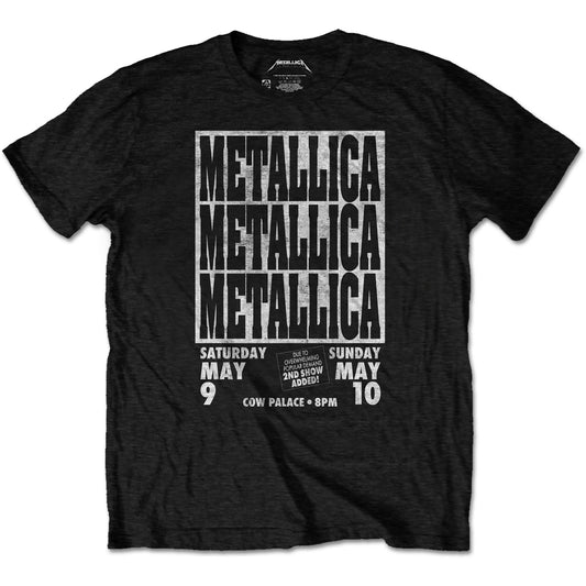 METALLICA UNISEX T-SHIRT: COW PALACE 