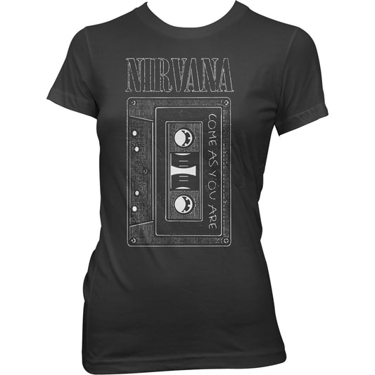 NIRVANA LADIES T-SHIRT: AS YOU ARE TAPE