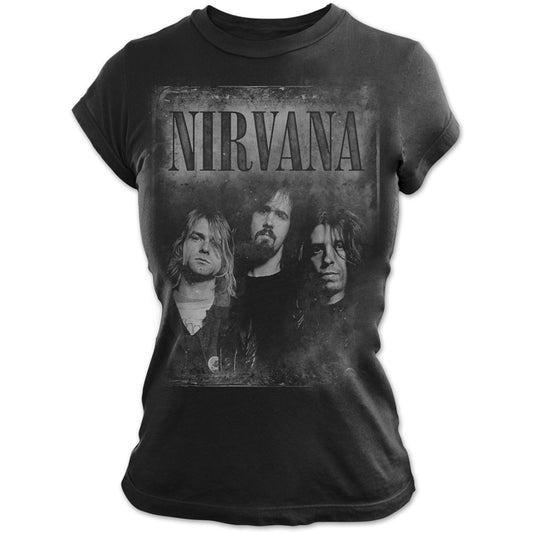 NIRVANA LADIES T-SHIRT: FADED FACES