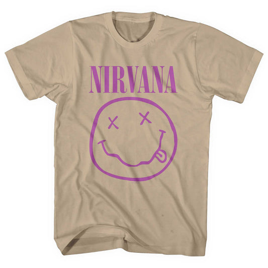 NIRVANA UNISEX T-SHIRT: PURPLE Happy Face
