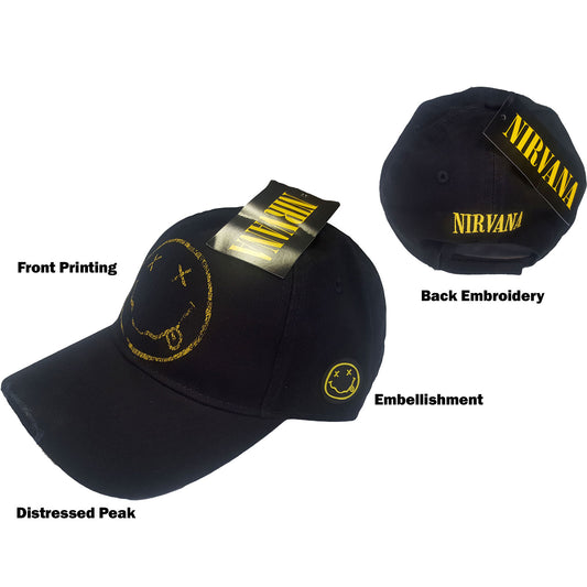 NIRVANA UNISEX BASEBALL CAP: HAPPY FACE