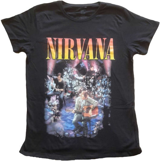 NIRVANA LADIES T-SHIRT: UNPLUGGED PHOTO