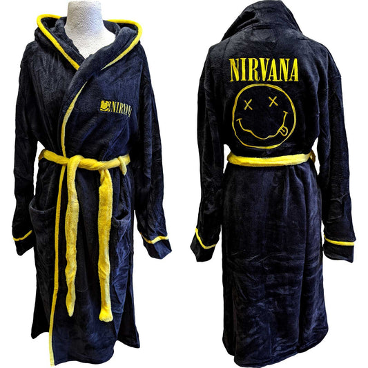 NIRVANA UNISEX BATHROBE: YELLOW HAPPY FACE