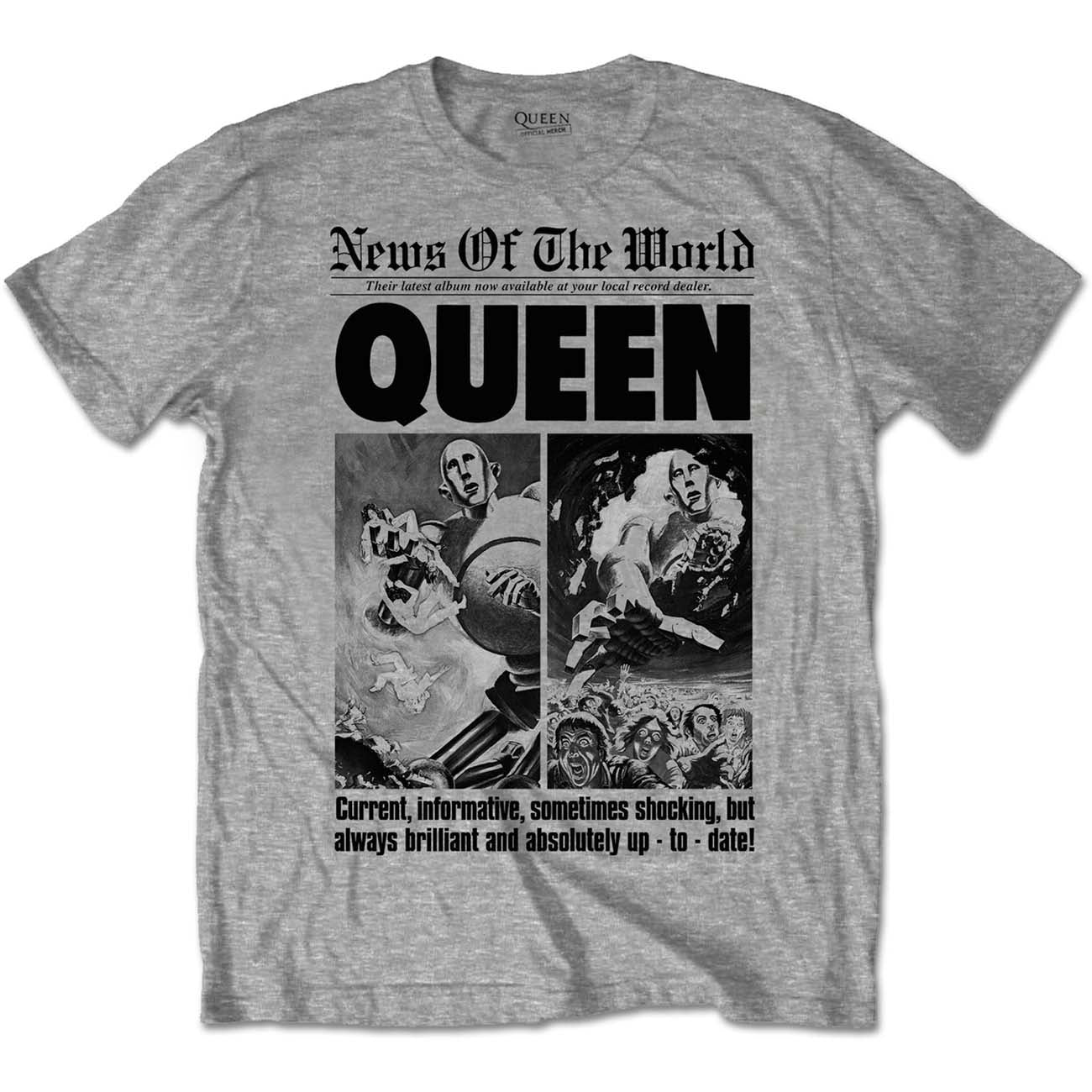 QUEEN UNISEX T-SHIRT: NEWS OF THE WORLD 40TH FRONT PAGE