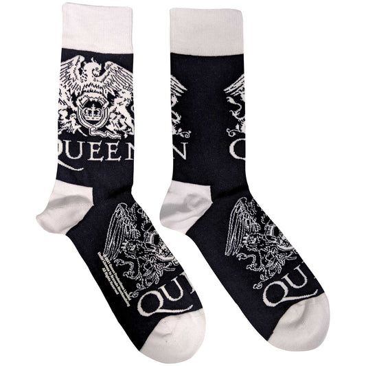 QUEEN UNISEX ANKLE SOCKS: WHITE CRESTS (UK SIZE 7 - 11)