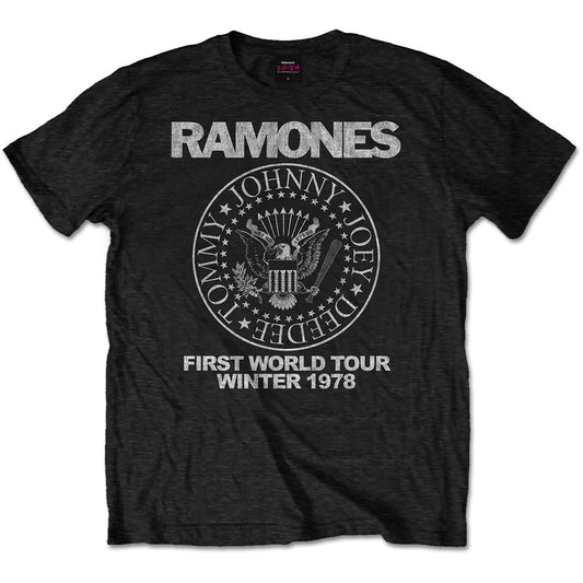 RAMONES UNISEX T-SHIRT: FIRST WORLD TOUR 1978
