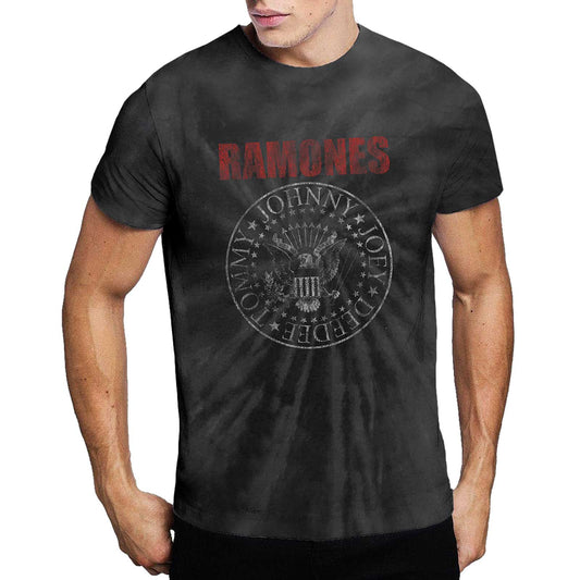 RAMONES UNISEX T-SHIRT: PRESIDENTIAL SEAL (DIP-DYE)