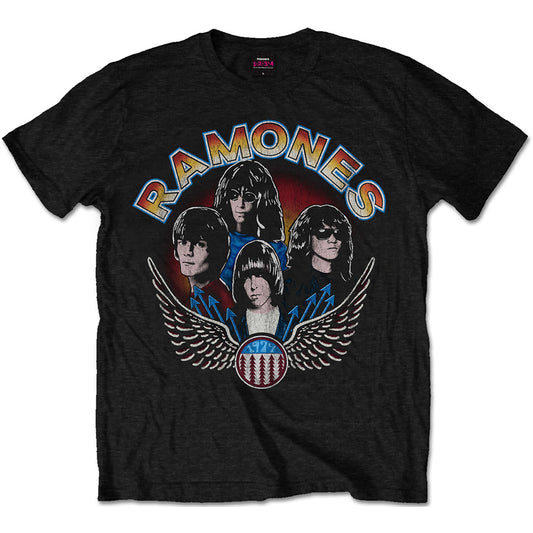 RAMONES UNISEX T-SHIRT: VINTAGE WINGS PHOTO