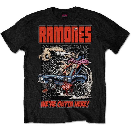 RAMONES UNISEX T-SHIRT: OUTTA HERE