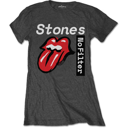 THE ROLLING STONES LADIES T-SHIRT: NO FILTER TEXT
