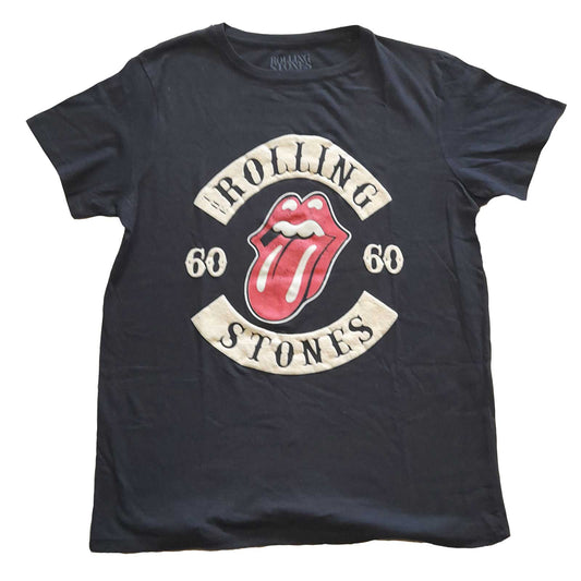 THE ROLLING STONES LADIES T-SHIRT: SIXTY BIKER TONGUE