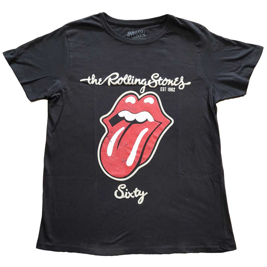 THE ROLLING STONES LADIES T-SHIRT: SIXTY PLASTERED TONGUE