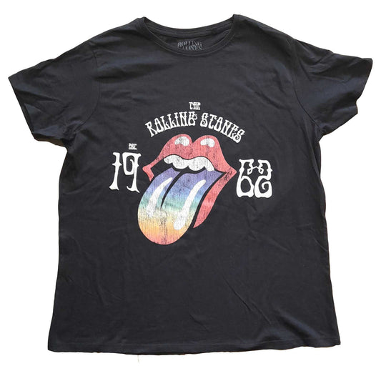 THE ROLLING STONES LADIES T-SHIRT: SIXTY RAINBOW TONGUE '62
