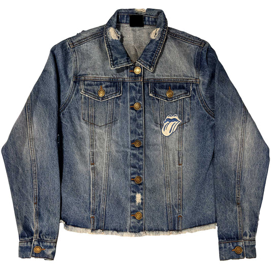 THE ROLLING STONES LADIES DENIM JACKET: SCRIPT